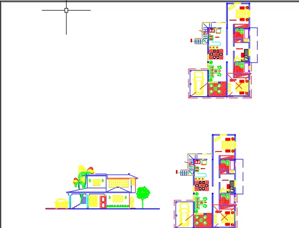 Plano Arquitectónico 2 niveles DWG
